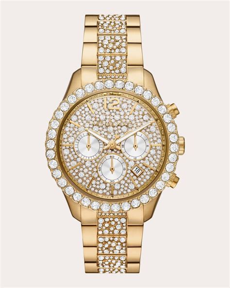 Shop Michael Kors Layton Pavé, Goldtone Stainless Steel